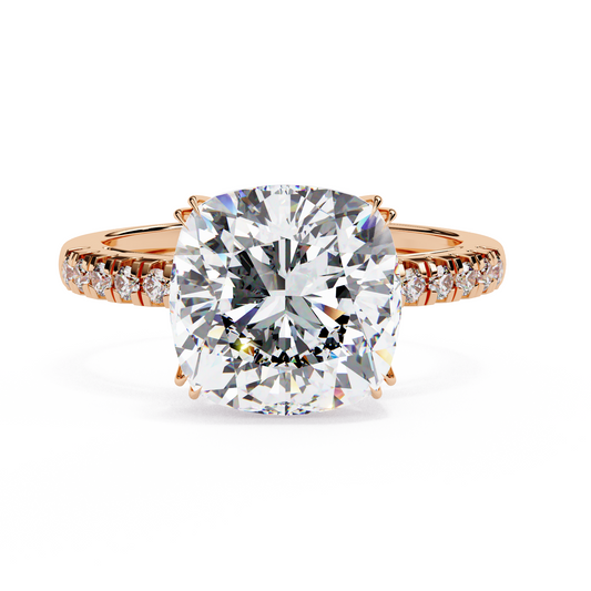 Statement Cushion Cut 5.23 Carats Solitaire Ring