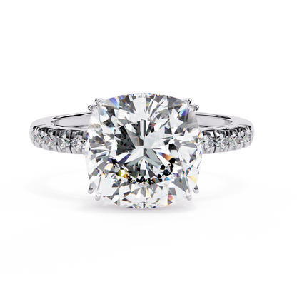 Statement Cushion Cut 5.23 Carats Solitaire Ring