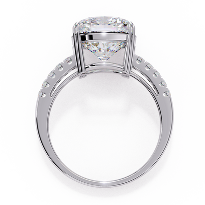 Statement Cushion Cut 5.23 Carats Solitaire Ring
