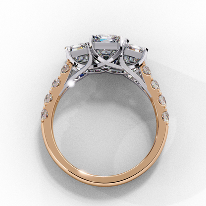 3 Emeralds Solitaire Ring
