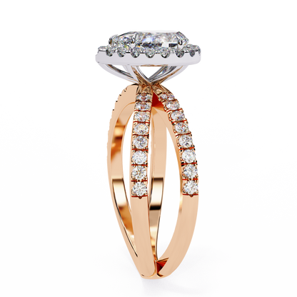 Halo Pear Shape 1.2 Carat Solitaire Ring