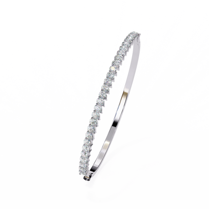 14 Pointer Pear Trail Diamond Kada Bracelet