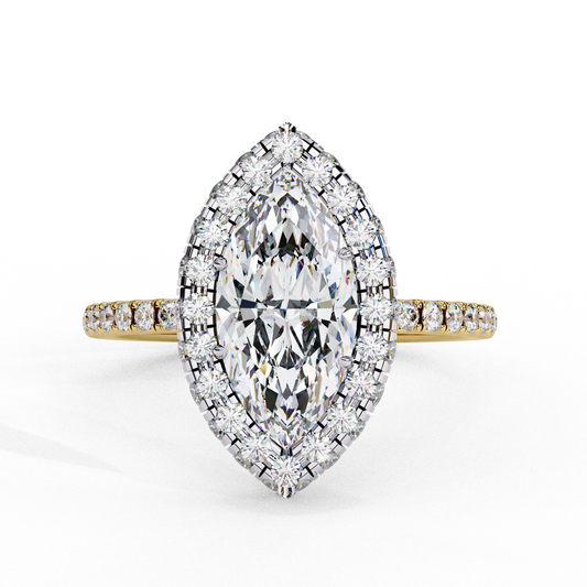 Mia Marquise Halo Solitaire Ring
