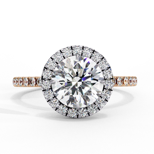 Round Halo Solitaire Ring