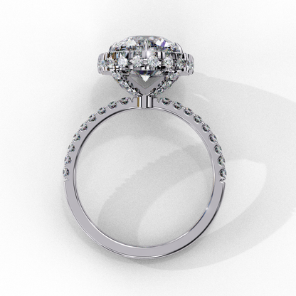 Round Halo Solitaire Ring