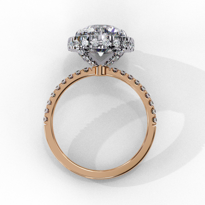 Round Halo Solitaire Ring