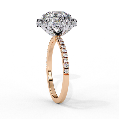 Round Halo Solitaire Ring