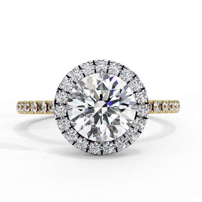 Round Halo Solitaire Ring