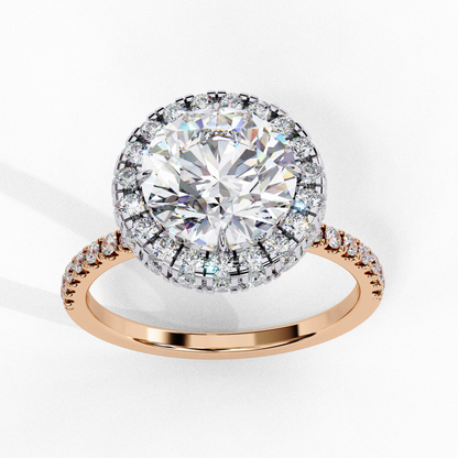 Round Halo Solitaire Ring