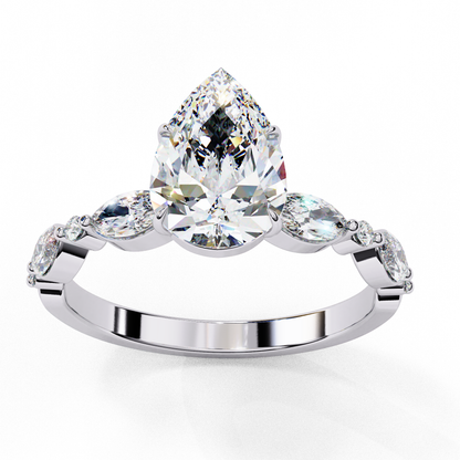 everyday Spark Pear Shape Soliatire Ring