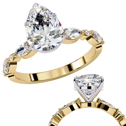 everyday Spark Pear Shape Soliatire Ring