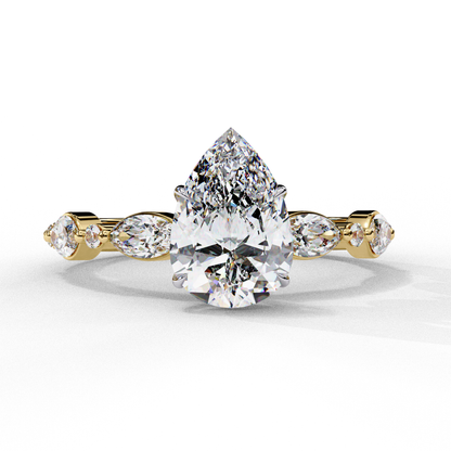 everyday Spark Pear Shape Soliatire Ring