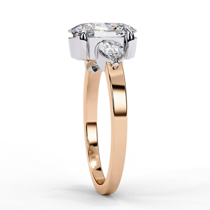 Bold Oval Three Stone Solitaire Ring