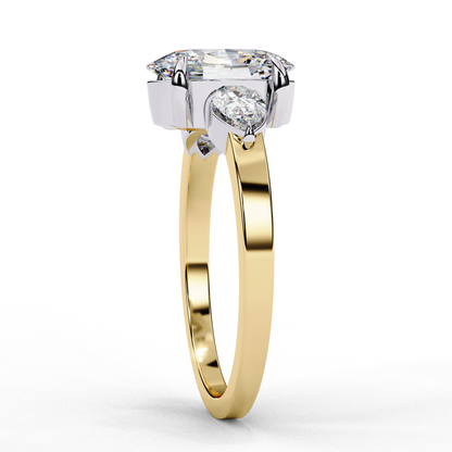 Bold Oval Three Stone Solitaire Ring