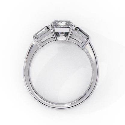 Everbright Emerald Cut Three Stone Solitaire Ring