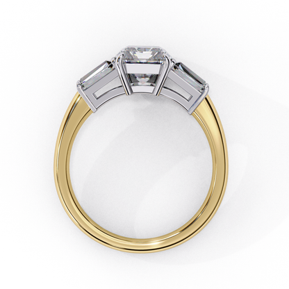 Everbright Emerald Cut Three Stone Solitaire Ring