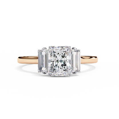 Radiant Cut Three-Stone Solitaire Ring