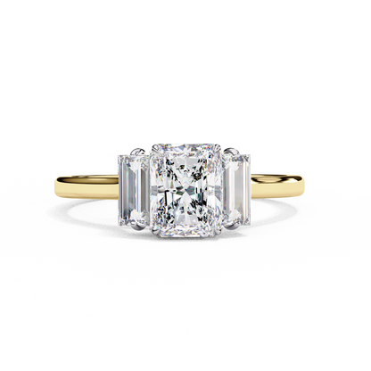 Radiant Cut Three-Stone Solitaire Ring