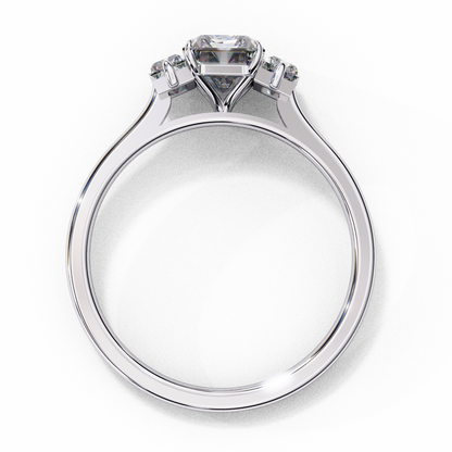 Radiant Cut Three-Stone Solitaire Ring