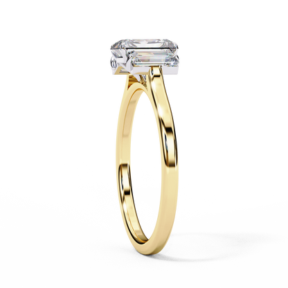 Radiant Cut Three-Stone Solitaire Ring