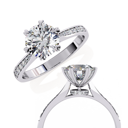 Perfect Round Solitaire Engagement Ring