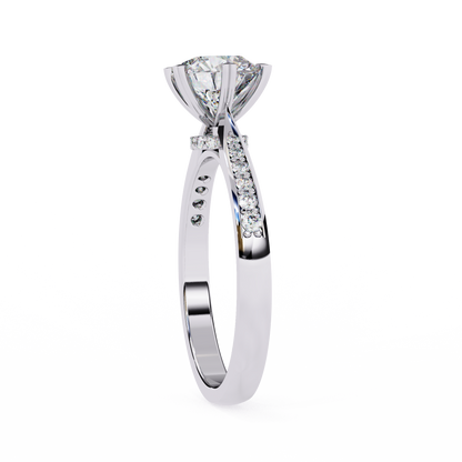 Perfect Round Solitaire Engagement Ring