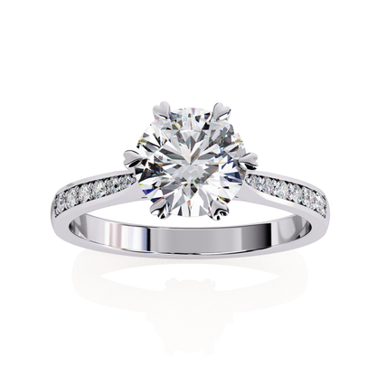 Perfect Round Solitaire Engagement Ring