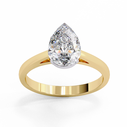 Pear Everyday Solitaire Ring