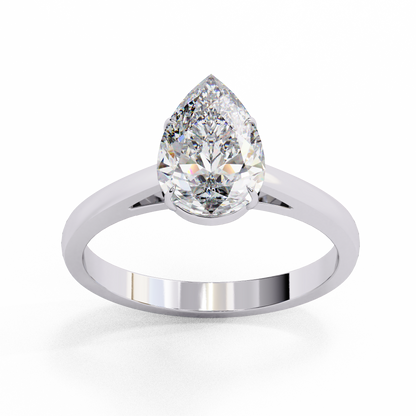 Pear Everyday Solitaire Ring