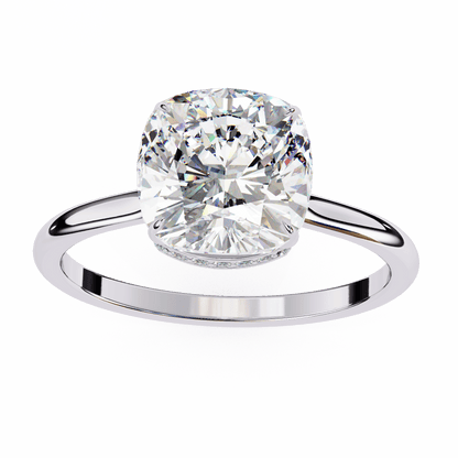 Graceful Cushion Cut 2.65 Carat Solitaire Ring