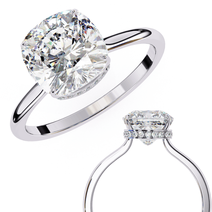 Graceful Cushion Cut 2.65 Carat Solitaire Ring