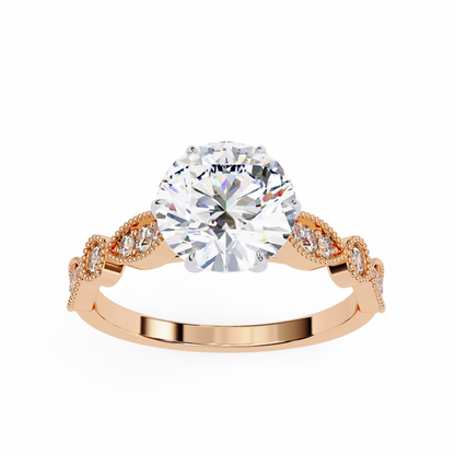 Golden Aura Round 1.92 Carat Solitaire Ring