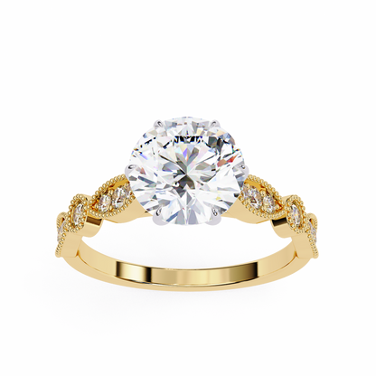 Golden Aura Round 1.92 Carat Solitaire Ring