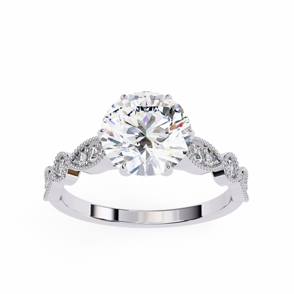 Golden Aura Round 1.92 Carat Solitaire Ring