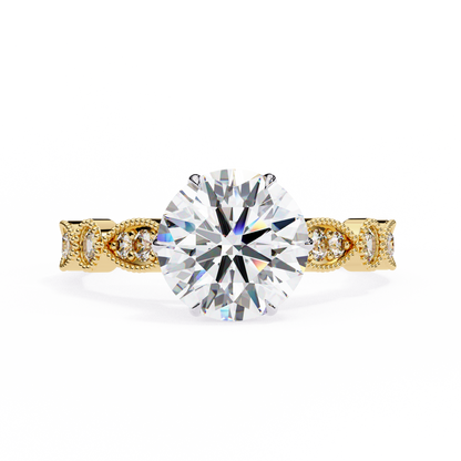 Golden Aura Round 1.92 Carat Solitaire Ring