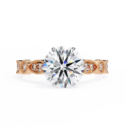 Golden Aura Round 1.92 Carat Solitaire Ring