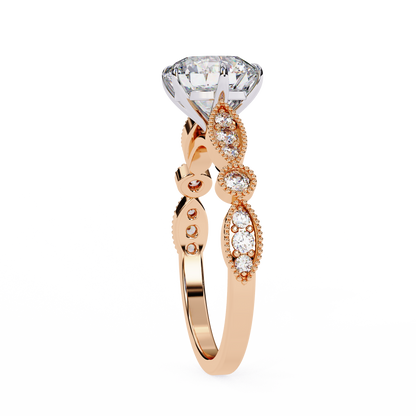 Golden Aura Round 1.92 Carat Solitaire Ring