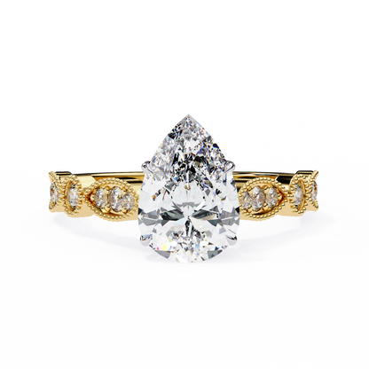 Love Pair Shape 0.89 Carat Solitaire Ring