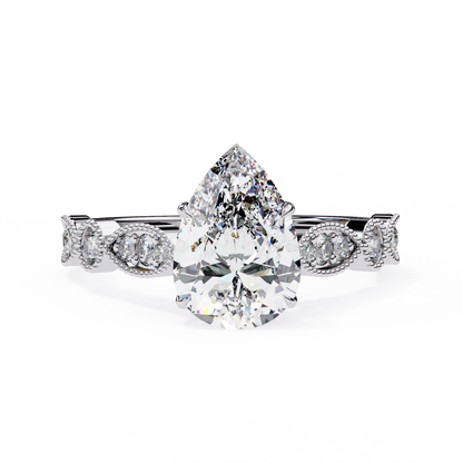 Love Pair Shape 0.89 Carat Solitaire Ring