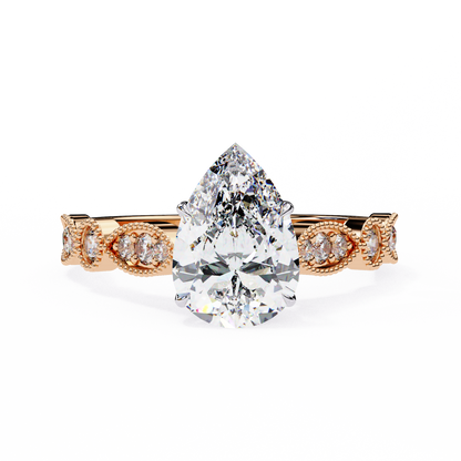 Love Pair Shape 0.89 Carat Solitaire Ring