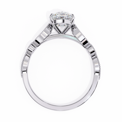 Love Pair Shape 0.89 Carat Solitaire Ring