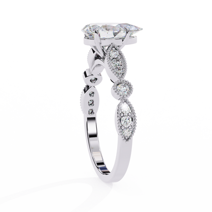 Love Pair Shape 0.89 Carat Solitaire Ring