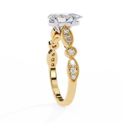 Love Pair Shape 0.89 Carat Solitaire Ring