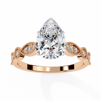Love Pair Shape 0.89 Carat Solitaire Ring