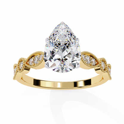 Love Pair Shape 0.89 Carat Solitaire Ring