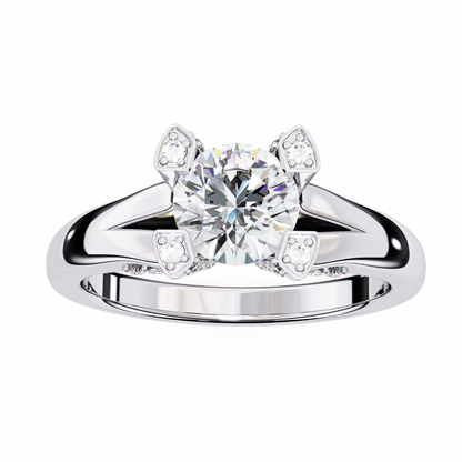 0.88 Carat Round Moon Solitaire Ring