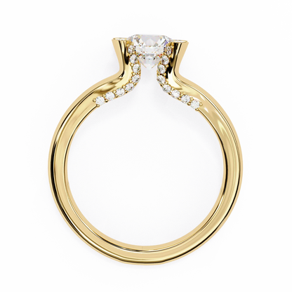 0.88 Carat Round Moon Solitaire Ring
