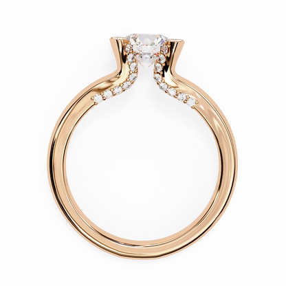 0.88 Carat Round Moon Solitaire Ring
