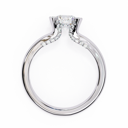 0.88 Carat Round Moon Solitaire Ring
