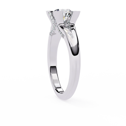 0.88 Carat Round Moon Solitaire Ring